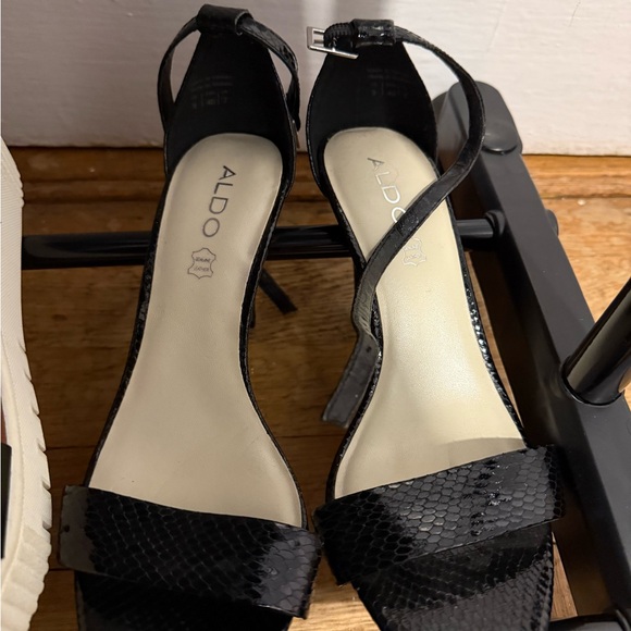 Aldo Shoes - ALDO Black Snakeskin Heels